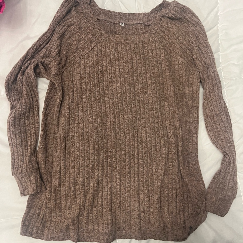 Cozy Brown Ribbed Women's Sweater